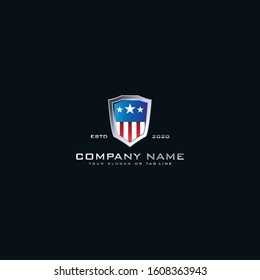 logo american shield vector template