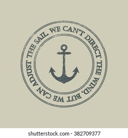  Anclaje de logotipo en círculo con la inscripción. Vector. Aislado.
