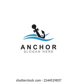 Vector de diseño de logotipos y símbolos de anclaje.