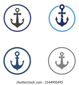 Vector de diseño de logotipos y símbolos de anclaje.