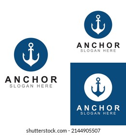 Vector de diseño de logotipos y símbolos de anclaje.