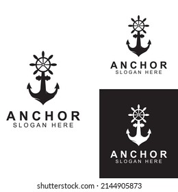 Vector de diseño de logotipos y símbolos de anclaje.