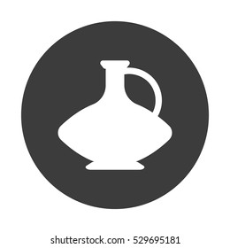 Logo with ancient greek jug isolated on white background. Urn for olive oil or wine vector illustration. Symbol of Greece and history