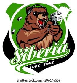 Logo Angry bear with gun