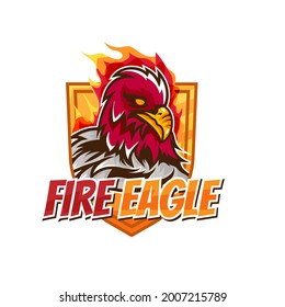 Logo animal emblem tournament eagle bird fire strom character esport. Mascot baseball game. mascot and esport logo design. easy to edit and customize