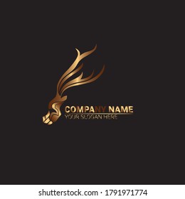 
Logo animal gold flat edition for mascot, company, corp, label, 
identity