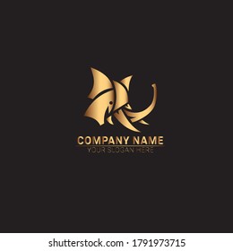 Logo animal gold flat edition for mascot, company, corp, label, 
identity