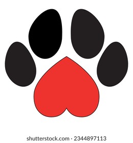 logo of an animal paw with a heart