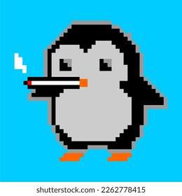 Logo animal pixel abstract penguin