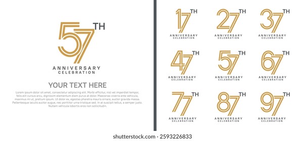 logo anniversary set.  brown and black color on white background for special event