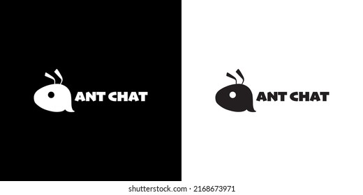 Logo ant chat modern elegant minimalism talking insect