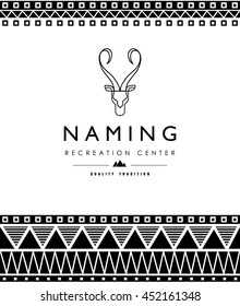 Logo antelope. Abstract illustration of an antelope head. Silhouette of wild animals. Vector illustration. 