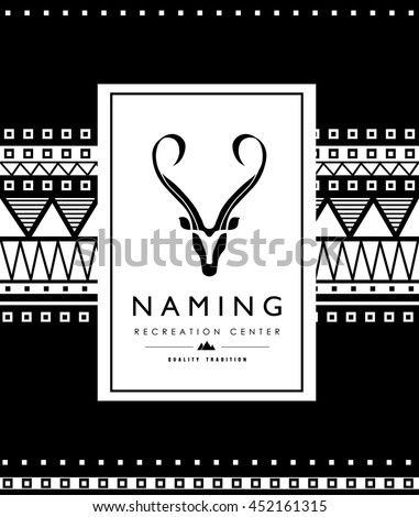 Logo antelope. Abstract illustration of an antelope head. Silhouette of wild animals. Vector illustration. 