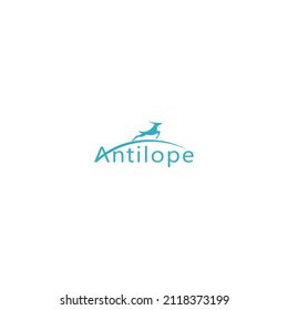 Logo Antelope. Letter a logo. Deer fast run Vector illustration