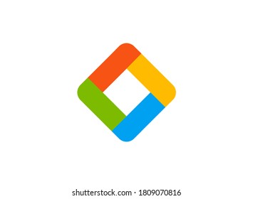 Un logo para cualquier cosa. Forma de diamante con esquinas redondeadas. Ilustración colorida