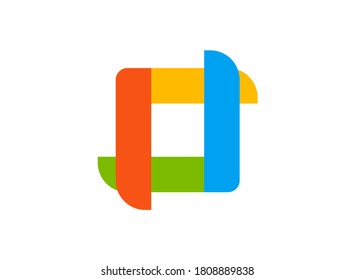 A logo for anything. Square with ledges. Colorful illustration