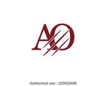 the logo of the AO letter with the style of scratching the incision