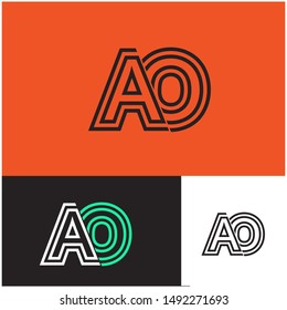 Logo AO, O, OA,A design template. Logo modern for your business