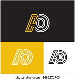 Logo AO, O, OA,A design template. Logo modern for your business