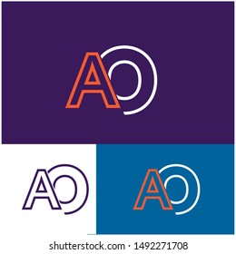 Logo AO, O, OA,A design template. Logo modern for your business