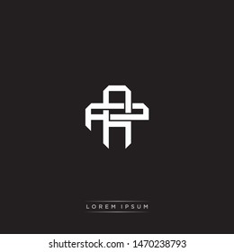 Logo AP A P PA initial monogram locked style with black and white colors
