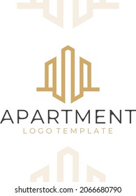 The logo apartment with an abstract form of a golden brown building, is designed with a luxurious and elegant shape.

