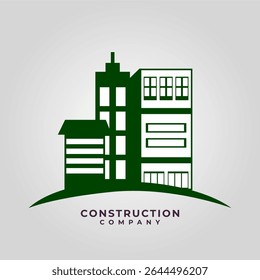 Logotipo Edificio de construcción de apartamentos Vector Negro Color Contorno abstracto