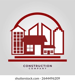 logo apartment construction building vector black color abstract outline