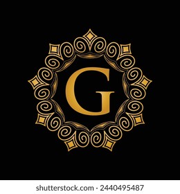 logo aphabet gold frame luxury