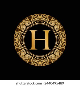 logo aphabet gold frame luxury