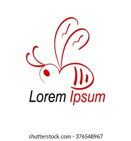 A logo for apiculture with the red bee