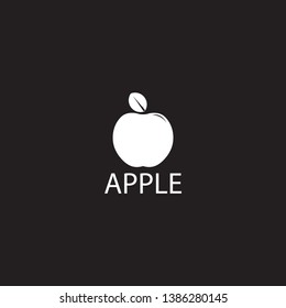 the logo of an apple with a black background and a white apple makes it simple. elegant, vector, modern, unique.
