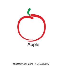 Logo apple fruit simple red and green