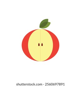 Logo apple with leaf unique design with blank background