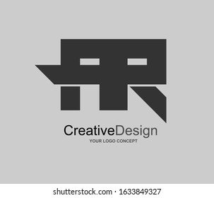 Logo AR Letter Design with black colored Fonts and Creative Letters.