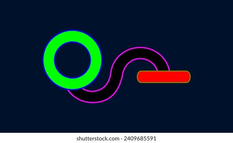 The logo is an arch like a water wave with a circle at one end, abstract art, design template icon, success sign, symbol of together moving forward. Brand identity