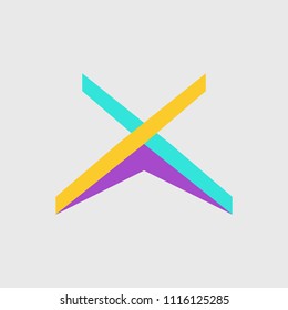 logo architecture abstraction letter X, construction vector