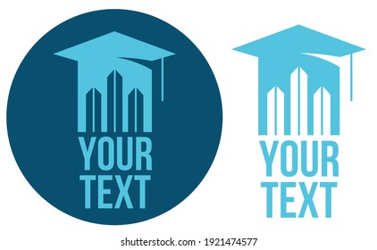Logo for architecture universities. Fully editable logo for construction academies
