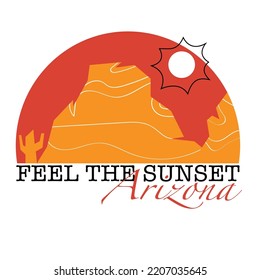 Logo Arizona Feel the sunset isolated in white background