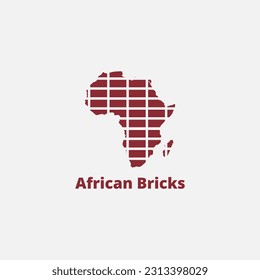 Logo of the arrangement of bricks that form the continent of africa.