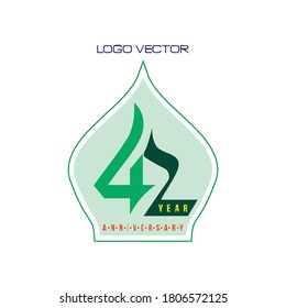 logo arrangement of number 42 which is creative, simple, authoritative and easy to understand