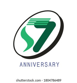 logo arrangement of number 57 which is creative, simple, authoritative and easy to understand