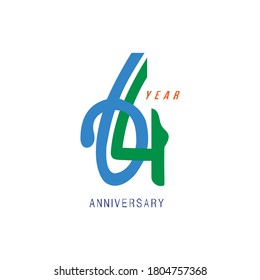 disposición del logotipo del número 64 que es creativo, sencillo, autorizado y fácil de entender