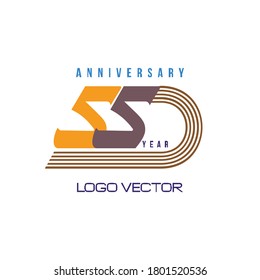 logo arrangement of numbers 55, elegant, dignified and easy to understand