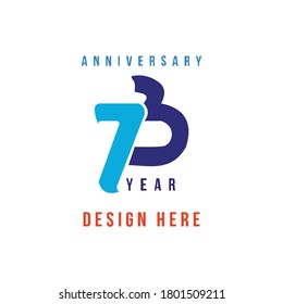 logo arrangement of numbers 73, elegant, dignified and easy to understand