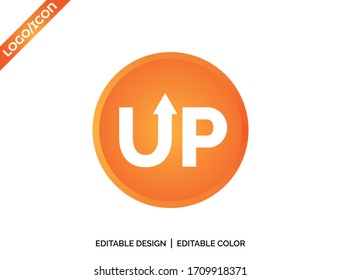 Logo of the up arrow. Business application icon. Success business arrow boost up vector logo icon. Vector illustration
