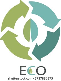  logo arrow Eco friendly vector