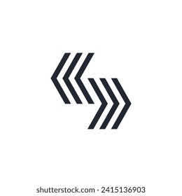 Logo arrow left and right with blank background
