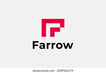 Logo Arrow and Letter F, Template creative design fintech, technology, arrow, growth and increase symbols icon. Editable file