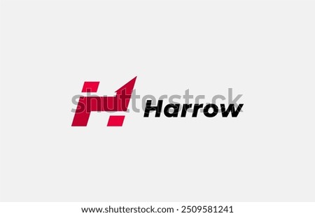Logo Arrow and Letter H, Template creative design fintech, technology, arrow, growth and increase symbols icon. Editable file